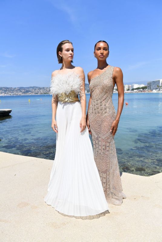 JASMINE TOOKES and JOSEPHINE SKRIVER at a Photoshoot in Antibes 05/18/2022