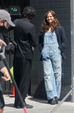 JENNIFER GARNER in Denim Overalls on the Set of The Last Thing He Told Me in Los Angeles 05/11/2022