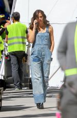 JENNIFER GARNER in Denim Overalls on the Set of The Last Thing He Told Me in Los Angeles 05/11/2022