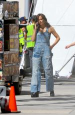 JENNIFER GARNER in Denim Overalls on the Set of The Last Thing He Told Me in Los Angeles 05/11/2022