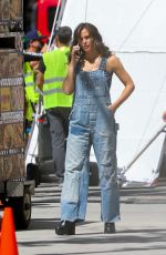 JENNIFER GARNER in Denim Overalls on the Set of The Last Thing He Told Me in Los Angeles 05/11/2022