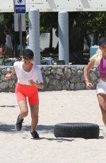 JENNIFER NICOLE LEE and SAVANNAH CHRISHLEY at a Workout Session at a Beach in Miami 05/12/2022