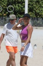 JENNIFER NICOLE LEE and SAVANNAH CHRISHLEY at a Workout Session at a Beach in Miami 05/12/2022