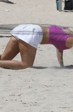 JENNIFER NICOLE LEE and SAVANNAH CHRISHLEY at a Workout Session at a Beach in Miami 05/12/2022