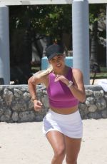 JENNIFER NICOLE LEE and SAVANNAH CHRISHLEY at a Workout Session at a Beach in Miami 05/12/2022