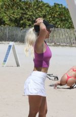 JENNIFER NICOLE LEE and SAVANNAH CHRISHLEY at a Workout Session at a Beach in Miami 05/12/2022