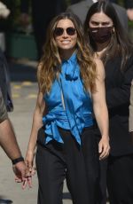 JESSICA BIEL Arrives at Jimmy Kimmel Live in Hollywood 05/09/2022