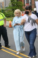 JESSICA CHASTAIN on the Set of Mothers