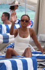 KARRUECHE TRAN in Swimsuit ata  Beach in Miami 05/07/2022