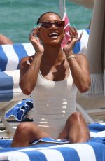 KARRUECHE TRAN in Swimsuit ata  Beach in Miami 05/07/2022