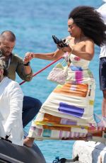 KAT GRAHAM Leaves Martinez Hotel by Boat in Cannes 05/19/2022