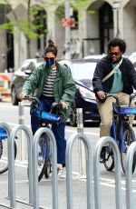 KATIE HOLMES and Bobby Wooten Out Riding Bikes in New York 05/08/2022