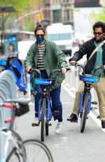 KATIE HOLMES and Bobby Wooten Out Riding Bikes in New York 05/08/2022