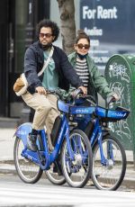 KATIE HOLMES and Bobby Wooten Out Riding Bikes in New York 05/08/2022