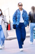 KATIE HOLMES Out in New York 04/29/2022