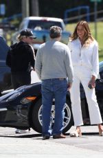 KELLY BENSIMON Checks Out a Porsche on Her 54th Birthday in New York 05/01/2022