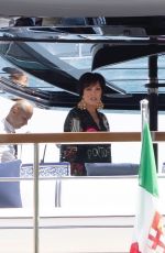 KENDALL and KRIS JENNER at a Yacht in Portofino 05/21/2022
