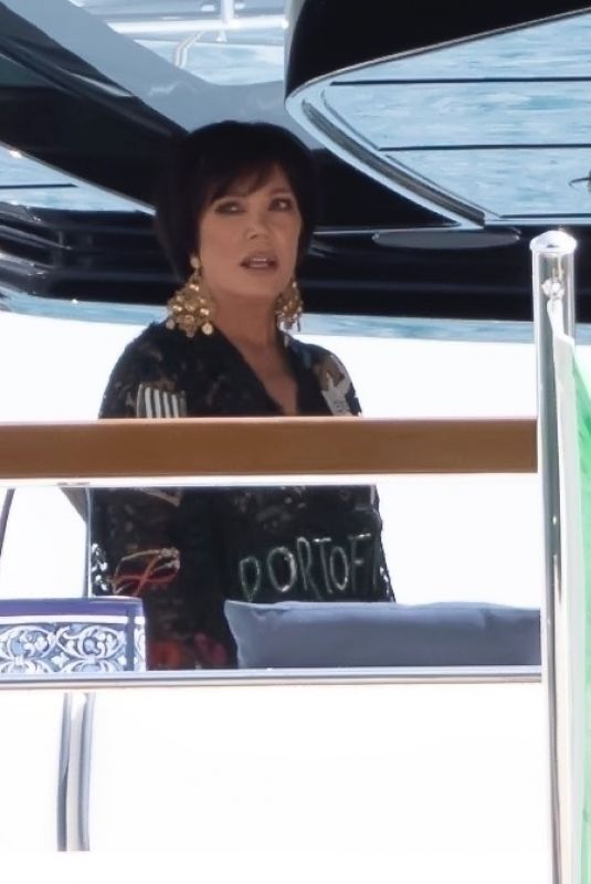 KENDALL and KRIS JENNER at a Yacht in Portofino 05/21/2022
