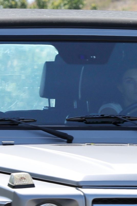 KENDALL JENNER Out Driving Her Vonvertible Mercedes G-Wagon in Los Angeles 05/06/2022