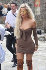 KHLOE KARDASHIAN Arrives for Lunch at Abbey of San Fruttuoso in Portofino 05/21/2022
