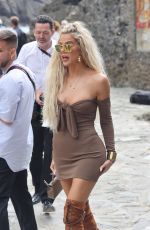 KHLOE KARDASHIAN Arrives for Lunch at Abbey of San Fruttuoso in Portofino 05/21/2022