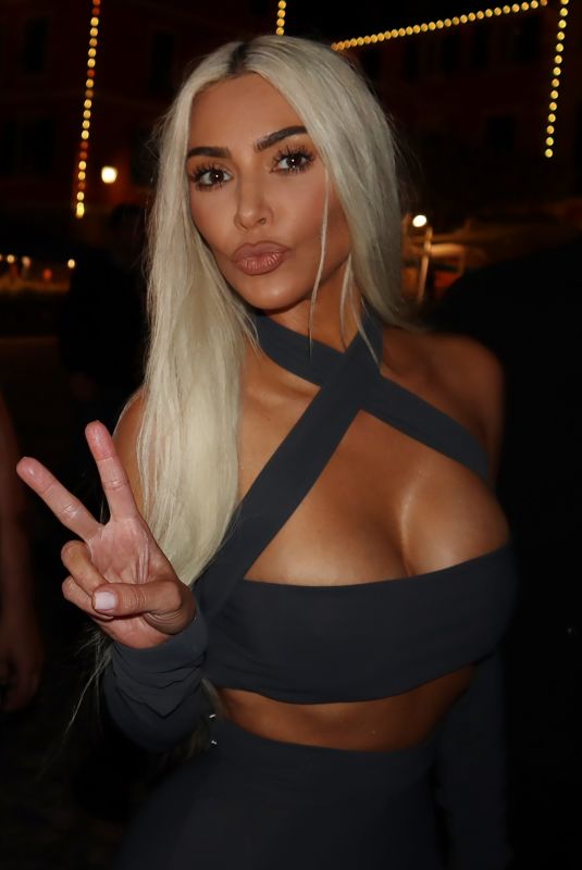 KIM KARDASHIAN Night Out in Portofino 05/20/2022