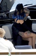 KOURTNEY KARDASHIAN and Travis Barker at a Yacht in San Fruttuoso 05/21/2022
