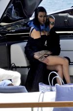KOURTNEY KARDASHIAN and Travis Barker at a Yacht in San Fruttuoso 05/21/2022