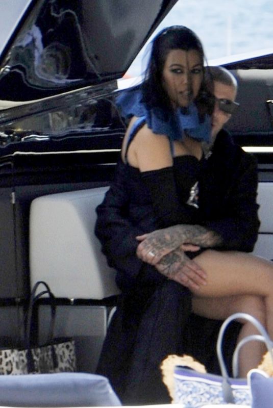 KOURTNEY KARDASHIAN and Travis Barker at a Yacht in San Fruttuoso 05/21/2022