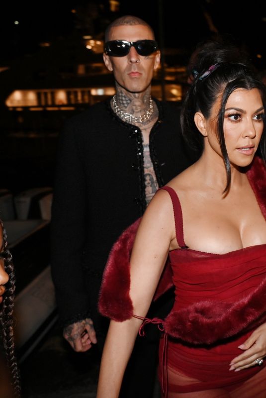 KOURTNEY KARDASHIAN and Travis Barker Night out in Portofino 05/20/2022