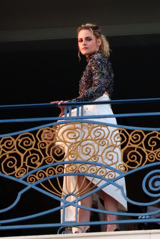 KRISTEN STEWART at a Hotel Balcony in Cannes 05/23/2022