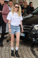 KRISTEN STEWART in Denim Shorts Out in Cannes 05/23/2022