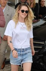 KRISTEN STEWART in Denim Shorts Out in Cannes 05/23/2022
