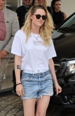 KRISTEN STEWART in Denim Shorts Out in Cannes 05/23/2022