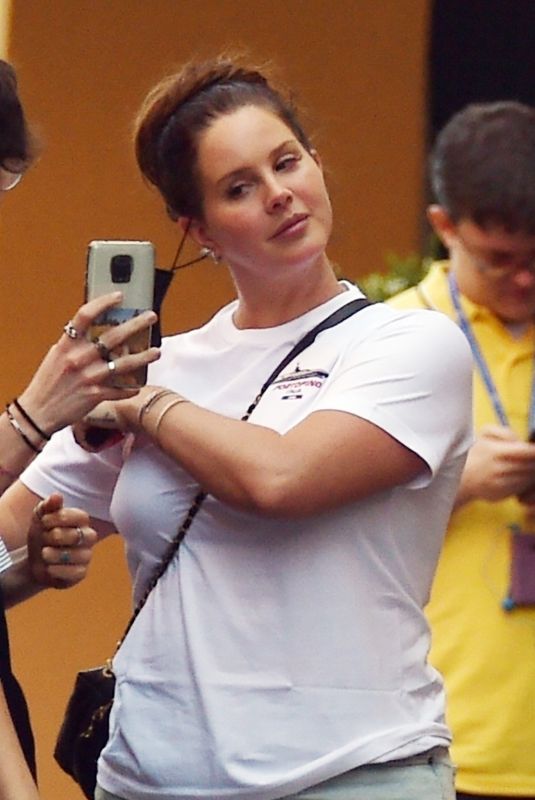 LANA DEL RAY Take Selfies with a Fan in Portofino 05/13/2022