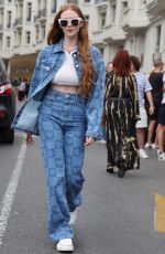 LARSEN THOMPSON in Double Denim Out in Cannes 05/22/2022