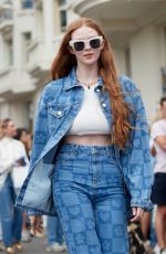 LARSEN THOMPSON in Double Denim Out in Cannes 05/22/2022