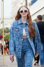 LARSEN THOMPSON in Double Denim Out in Cannes 05/22/2022