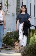 LILY COLLINS Out with Her Dog in Los Angeles 05/25/2022