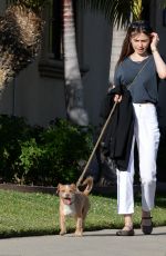 LILY COLLINS Out with Her Dog in Los Angeles 05/25/2022