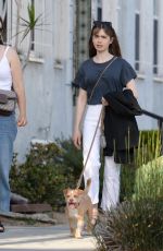 LILY COLLINS Out with Her Dog in Los Angeles 05/25/2022