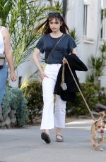 LILY COLLINS Out with Her Dog in Los Angeles 05/25/2022