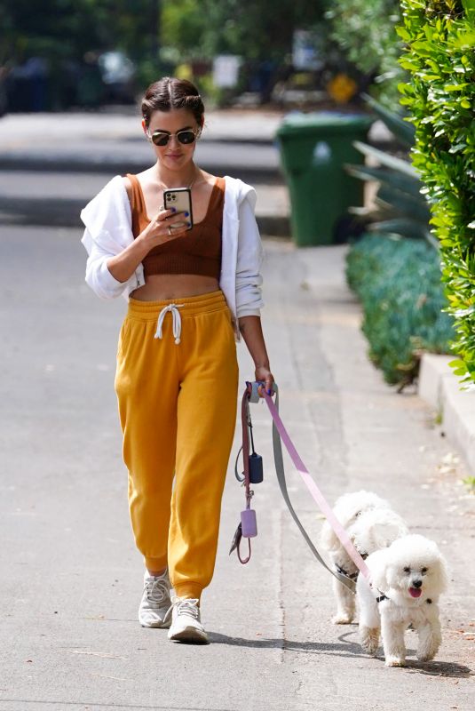 LUCY HALE Out with Her Dogs in Los Angeles 05/03/2022