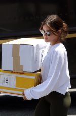 LUCY HALE Picking up Some Packages at UPS Store in Los Angeles 05/27/2022