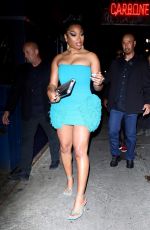 MEGAN THEE STALLION Out for Dinner at Carbone in New York 05/03/2022