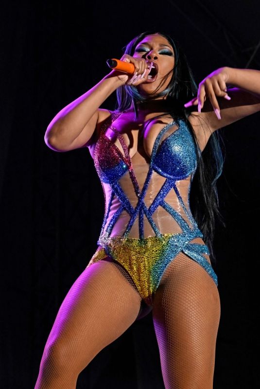 MEGAN THEE STALLION Performs at Beale Street Music Festival at Liberty Park in Memphis 04/30/2022
