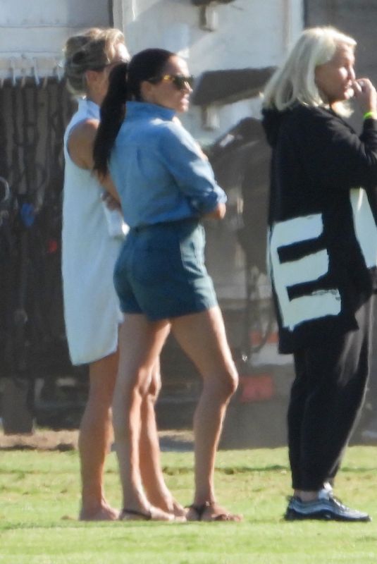 MEGHAN MARKLE in Double Denim Watching Prince Harry Play Polo in Santa Barbara 05/15/2022