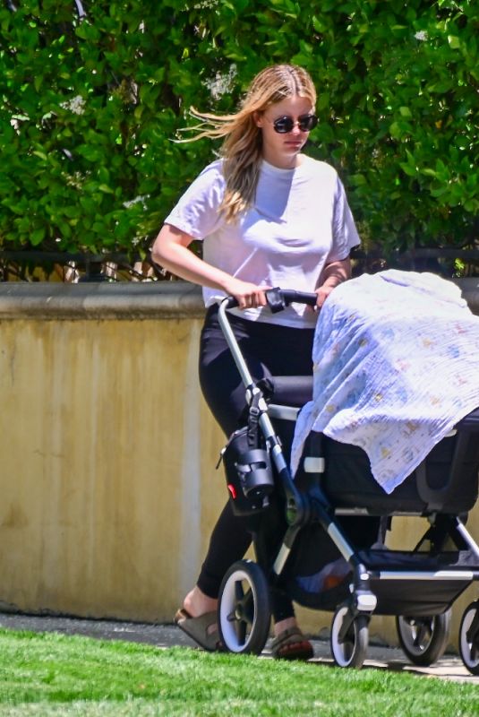 MIA GOTH Out with Her Newborn Baby on Mother