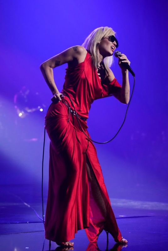 MILEY CYRUS Performs at NBCUniversal Upfront in New York 05/16/2022