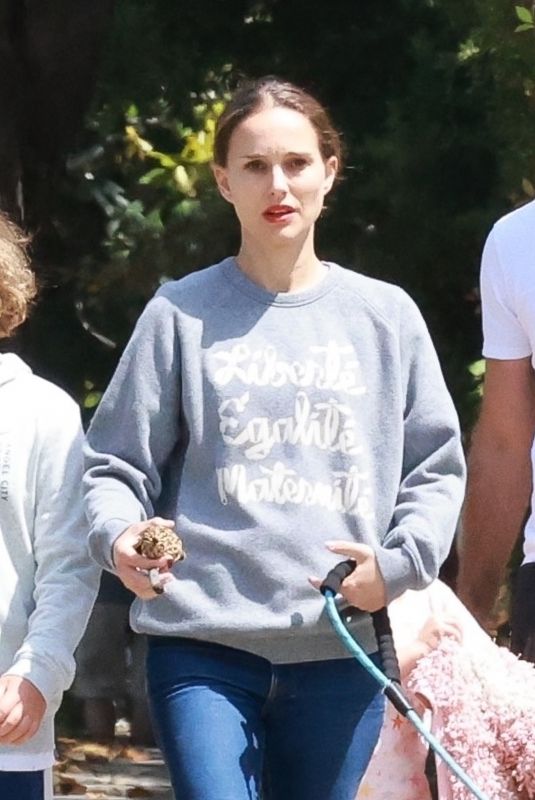 NATALIE PORTMAN Out for Morning Walk with Her Family in Los Feliz 05/22/2022